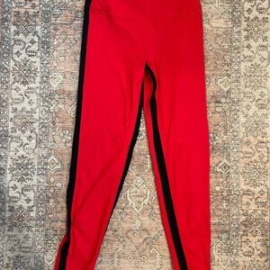 Splits59 Leggings Red with Black Trim